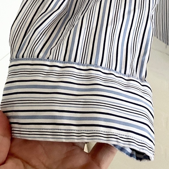 Ralph Lauren Blue Label Button down shirt Stripe Blue/White/Navy Size 16 34/35 - Picture 7 of 14